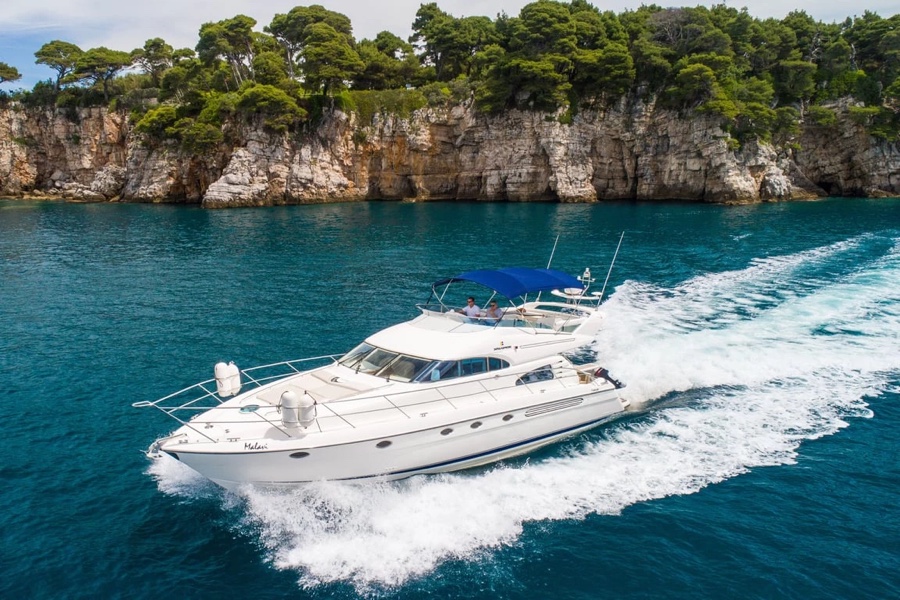 Malavi 55, the 17-metre flagship yacht, on the Adriatic near Dubrovnik
